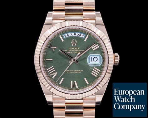 rolex presidential olive dial|Rolex olive green dial.